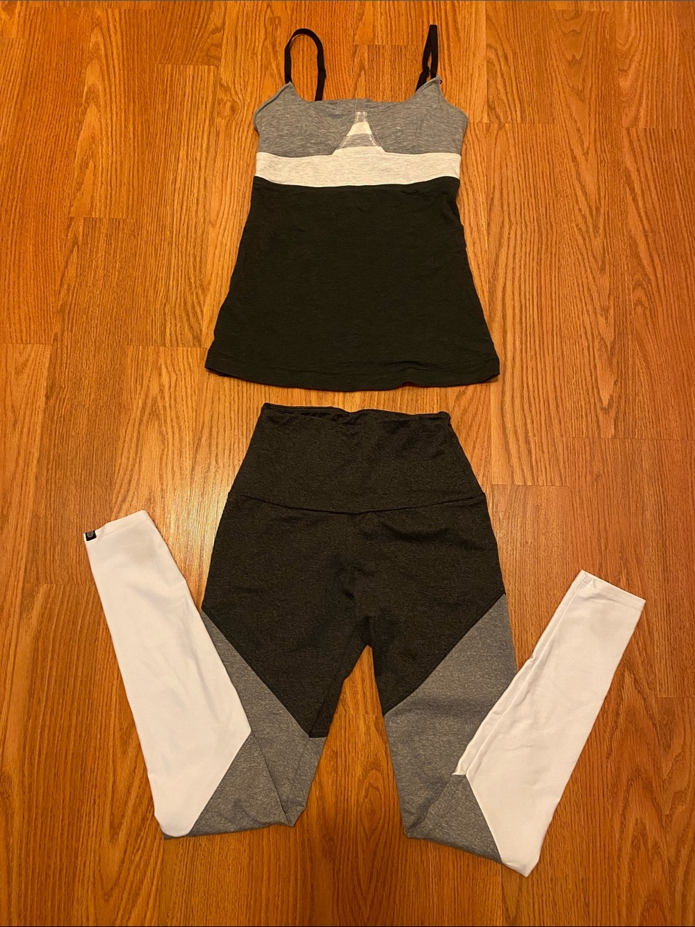 Lululemon Tank & Onzie Full Length Leggings Workout/Lounge Wear Set VGUC in XS!